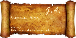 Györgyi Alex névjegykártya