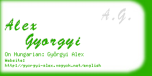 alex gyorgyi business card